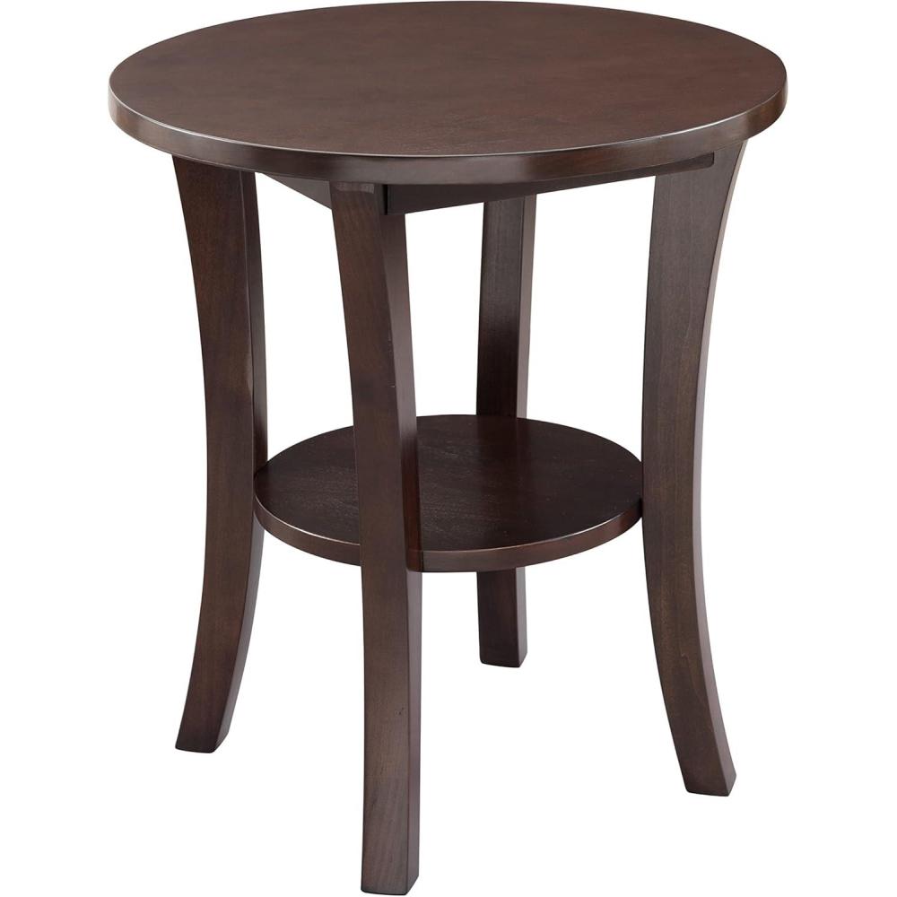 image:imageHaven Ridge Solid Wood Oval Side Table with Drawer and Shelf Medium Oak Brown Perfect for Living Rooms Bedrooms and Small Spaces  Leick Home 9042MEDChocolate Oak