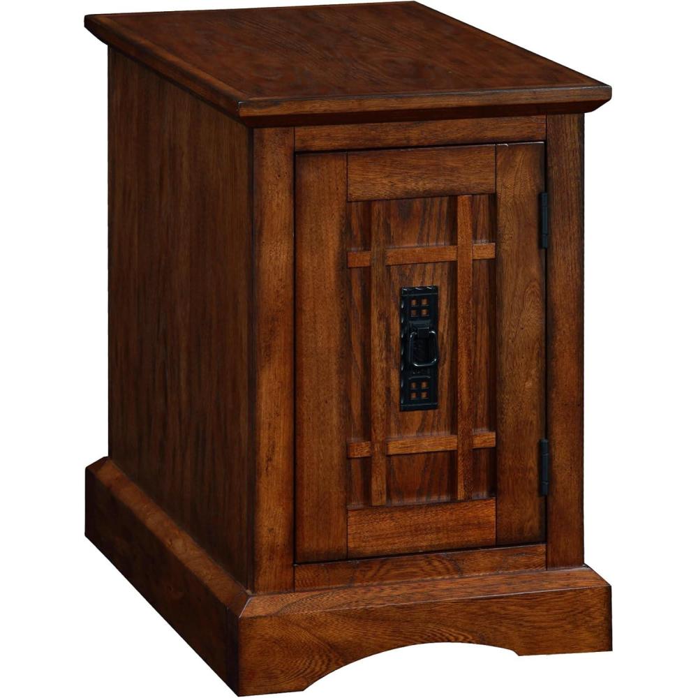 image:imageLeick Home 10032RS Mission Cabinet End Table Made with Solid Wood Side Table for Living Room Bedroom and Printer Stand Russet FinishMission Oak