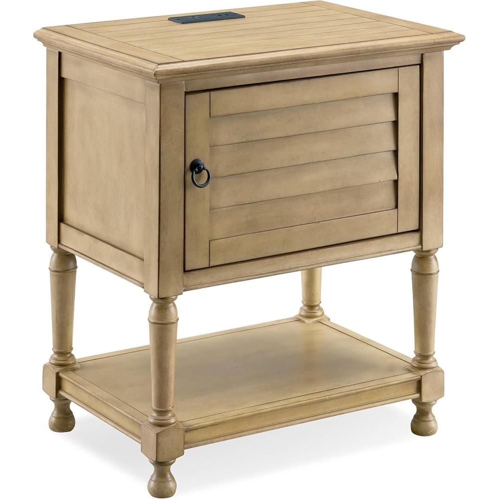 image:imageLeick Home 10082WA Two Drawer Mirrored Diamond Filigree X Base Nightstand Side Table WalnutDesert Sand