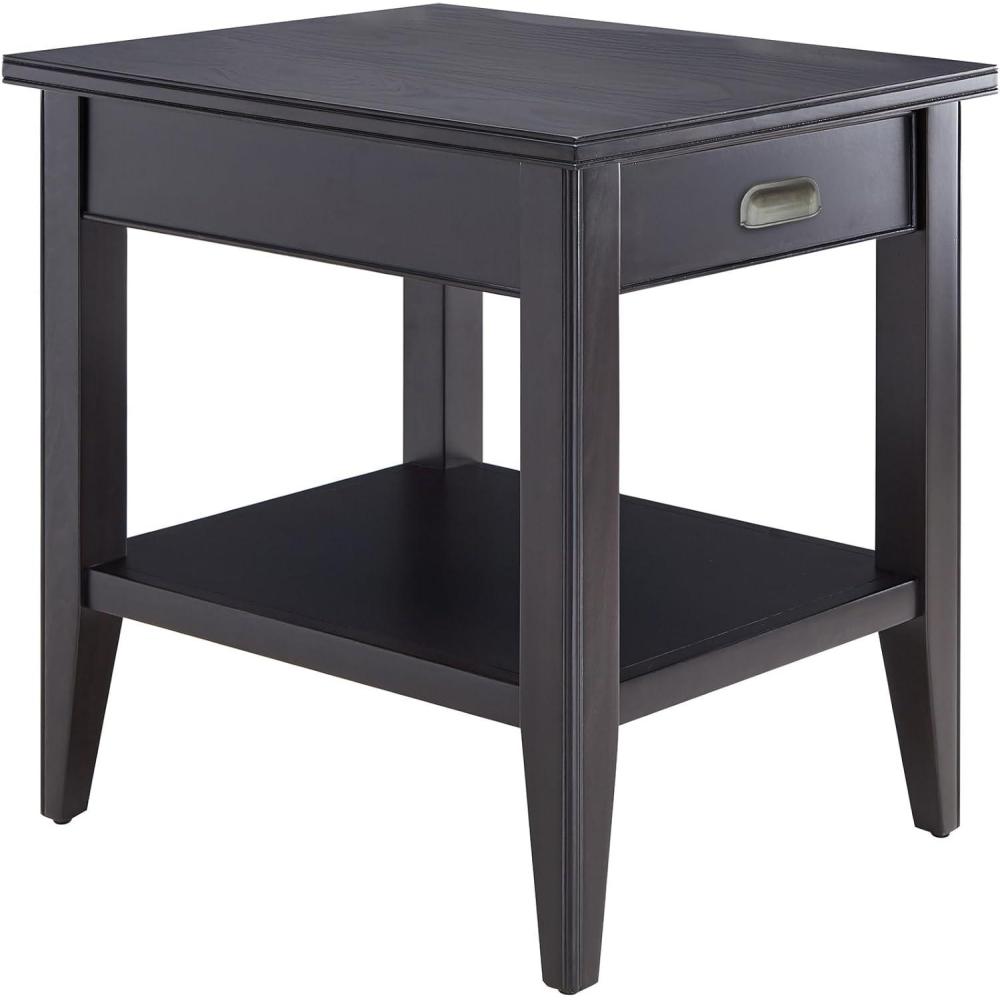 image:imageLeick Home 11407 Empiria One Drawer Side Table Walnut and Foundry BronzeBlack