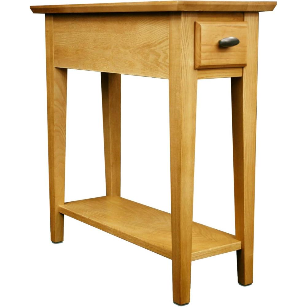 image:imageLeick Home 15In Wide End Table Solid Wood Construction One Drawer One Lower Shelf Narrow Width EasyAssembly Chocolate Oak 150 In W x 240 In D x 240 In H 10071CHDesert Sands