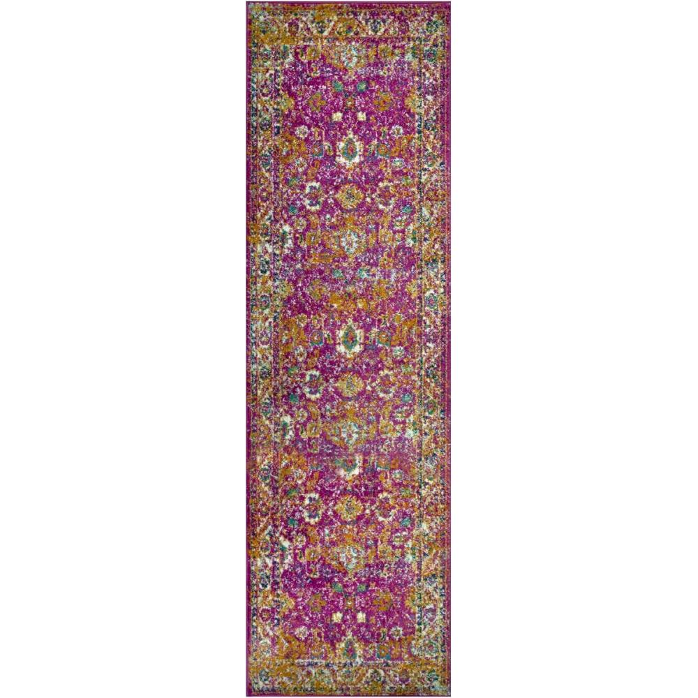image:imageLeick Home 594184 Laraline Runner Vintage Turkish Medallion Collage Faded Fuchsia Living Room Bedroom Area Rug Runner 19 x 511Fuchsia