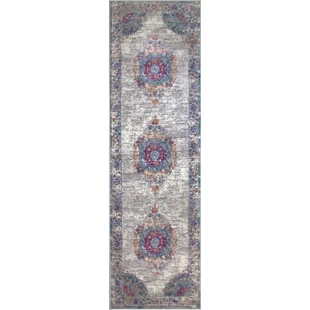 image:imageLeick Home 594184 Laraline Runner Vintage Turkish Medallion Collage Faded Fuchsia Living Room Bedroom Area Rug Runner 19 x 511FuchsiaTan