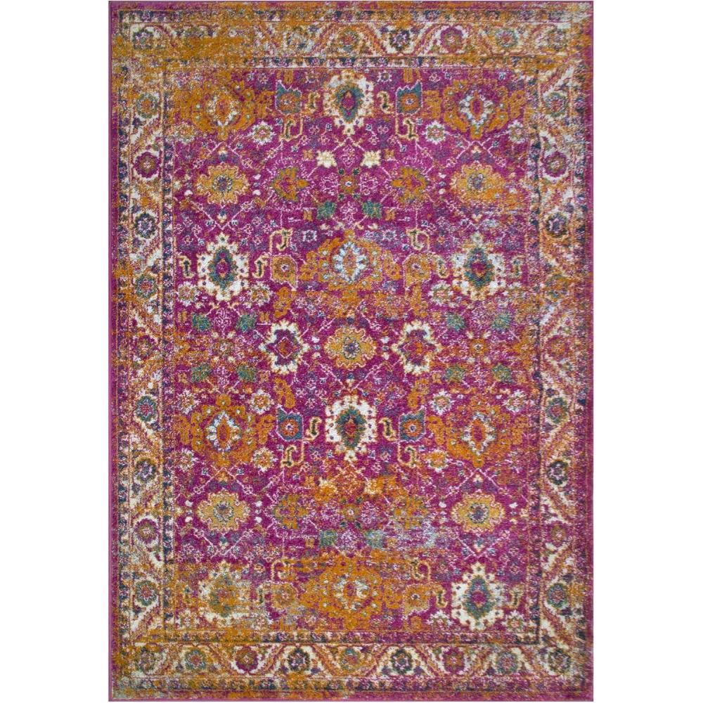 image:imageLeick Home 594234 Laraline Vintage Turkish Medallion Collage Faded Fuchsia Living Room Bedroom Area Rug Rectangle 53 x 77