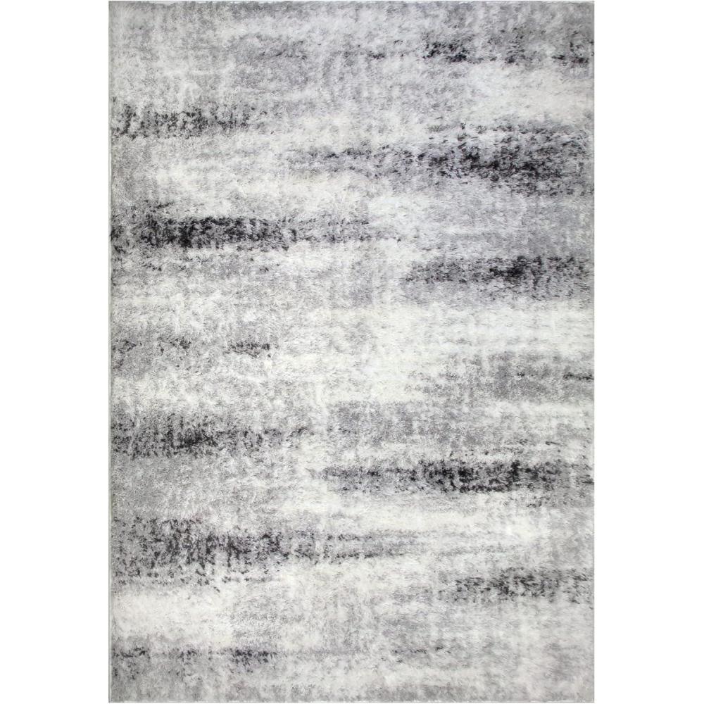 image:imageLeick Home 594598 Zielle Soft Shag Painterly Modern Rug Gray Living Room Bedroom Area Rug Rectangle 53 x 77