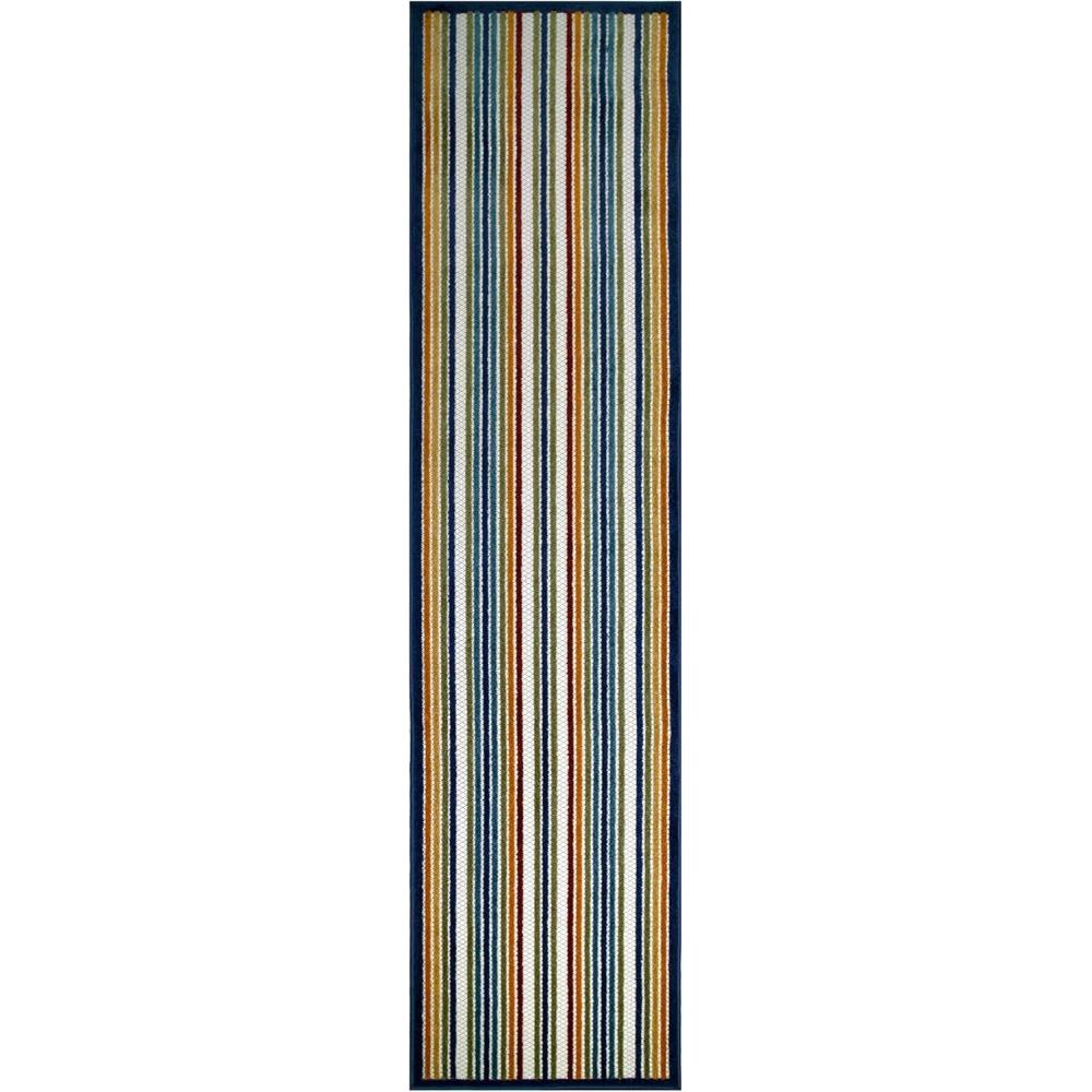 image:imageLeick Home 595009 Blithe Runner Colorful Line Indoor Outdoor Area Rug Runner 2x8Runner