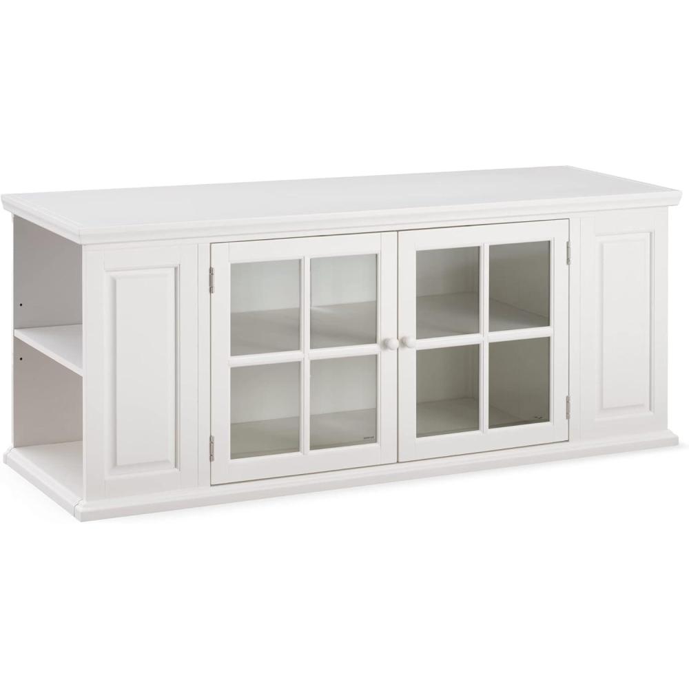 image:imageLeick Home 85162 TV Stand with Bookshelf Storage for 65 TVs Cottage WhiteCottage White