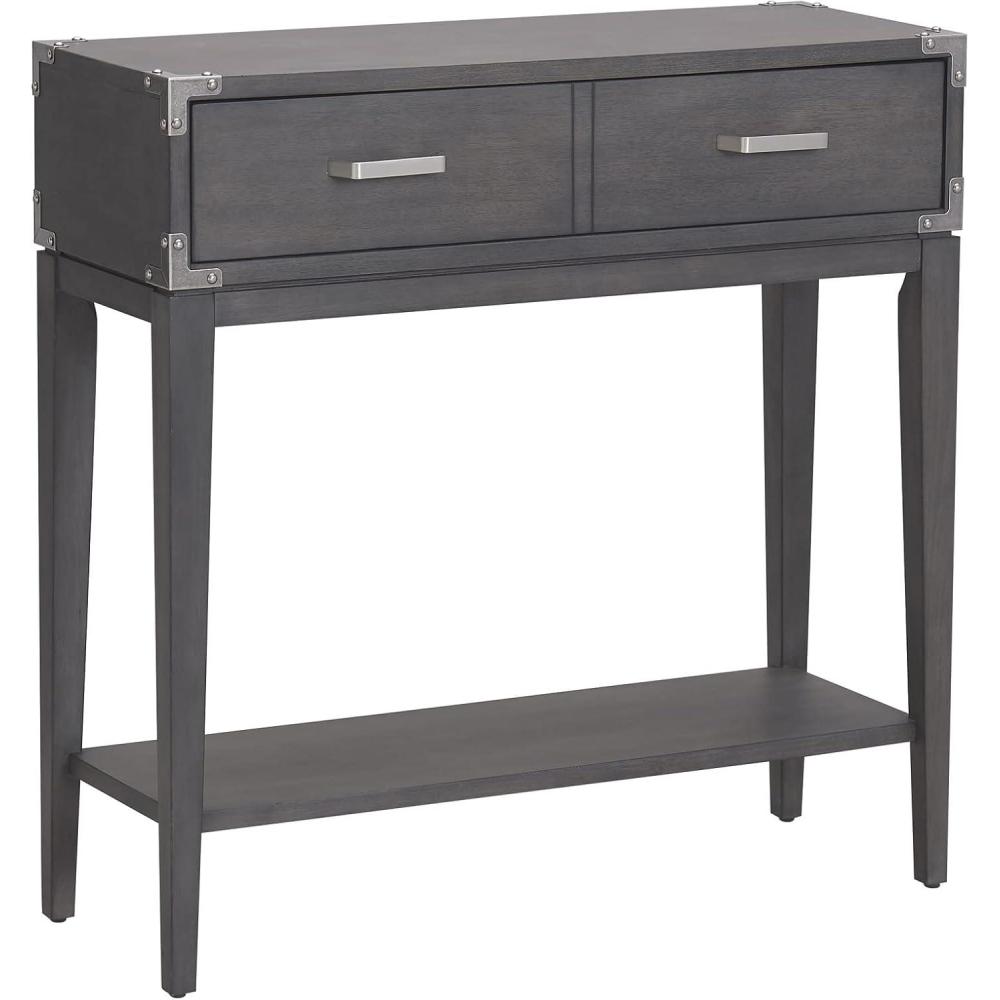 image:imageLeick Home Boa Console Table Solid Wood Bottom Display Shelf Narrow Depth EasyAssembly For Living RoomHallway Chocolate Cherry 380 in W x 140 in D x 300 in H 10332Anthracite