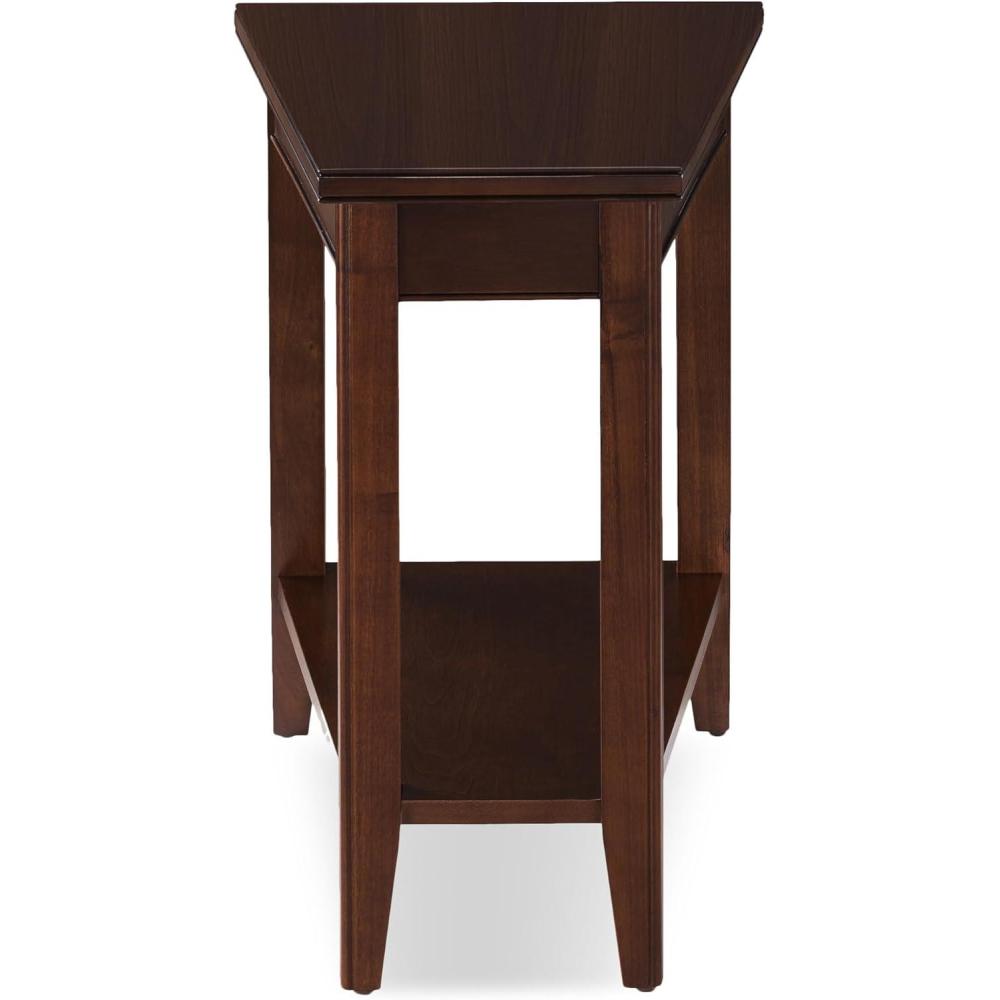 image:imageLeick Home Laurent End Table Solid Wood Wedge Shape with Shelf for Living Room and Small Spaces Gray 10502GRChocolate Cherry