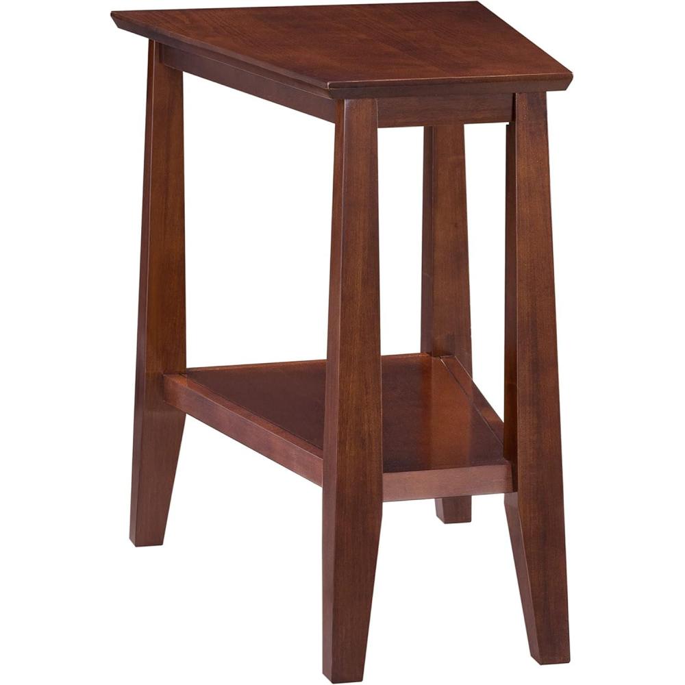 image:imageLeick Home Laurent End Table Solid Wood Wedge Shape with Shelf for Living Room and Small Spaces Gray 10502GRSienna