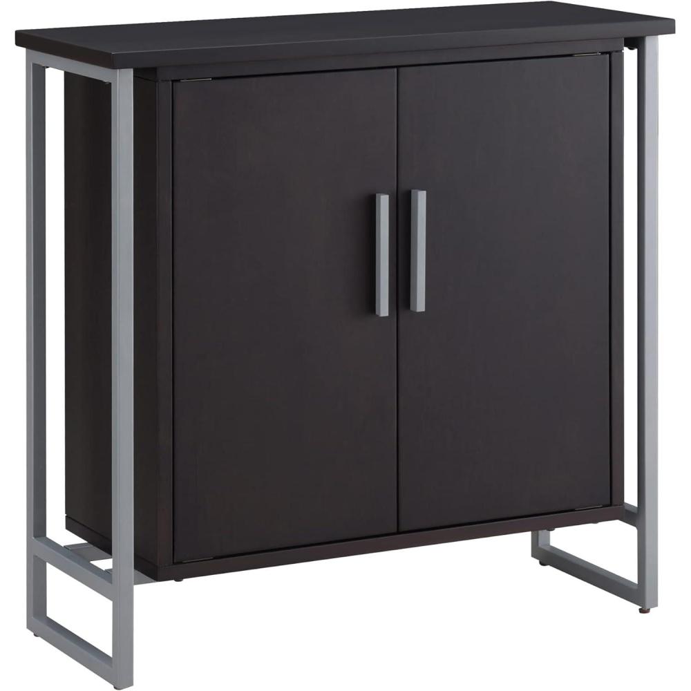 image:imageLeick Home Mission Hall Console Table Solid Wood 2Door Storage with 1 Interior Shelf Slim Profile Easy Assembly Russet Brown 30 in L x 11 in D x 30 in H Small Entryway Cabinet 10001RSBlack
