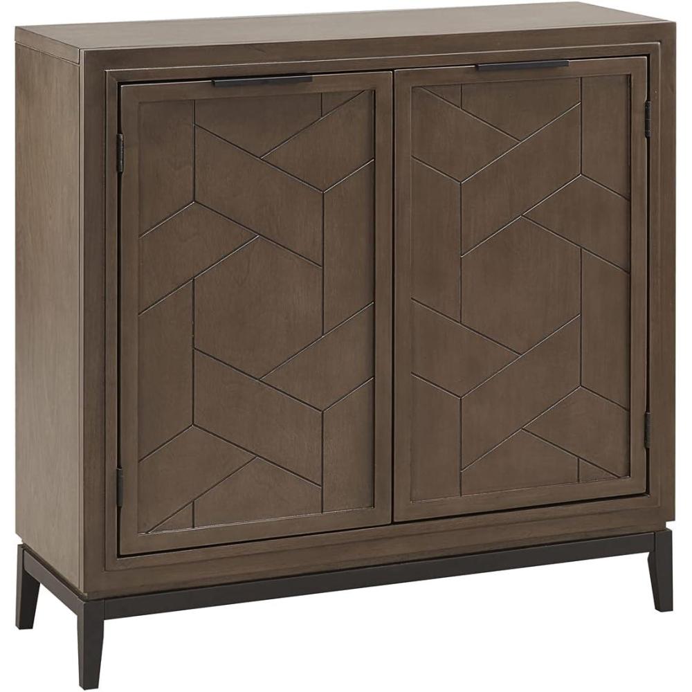 image:imageLeick Home Mission Hall Console Table Solid Wood 2Door Storage with 1 Interior Shelf Slim Profile Easy Assembly Russet Brown 30 in L x 11 in D x 30 in H Small Entryway Cabinet 10001RSSmoke Gray