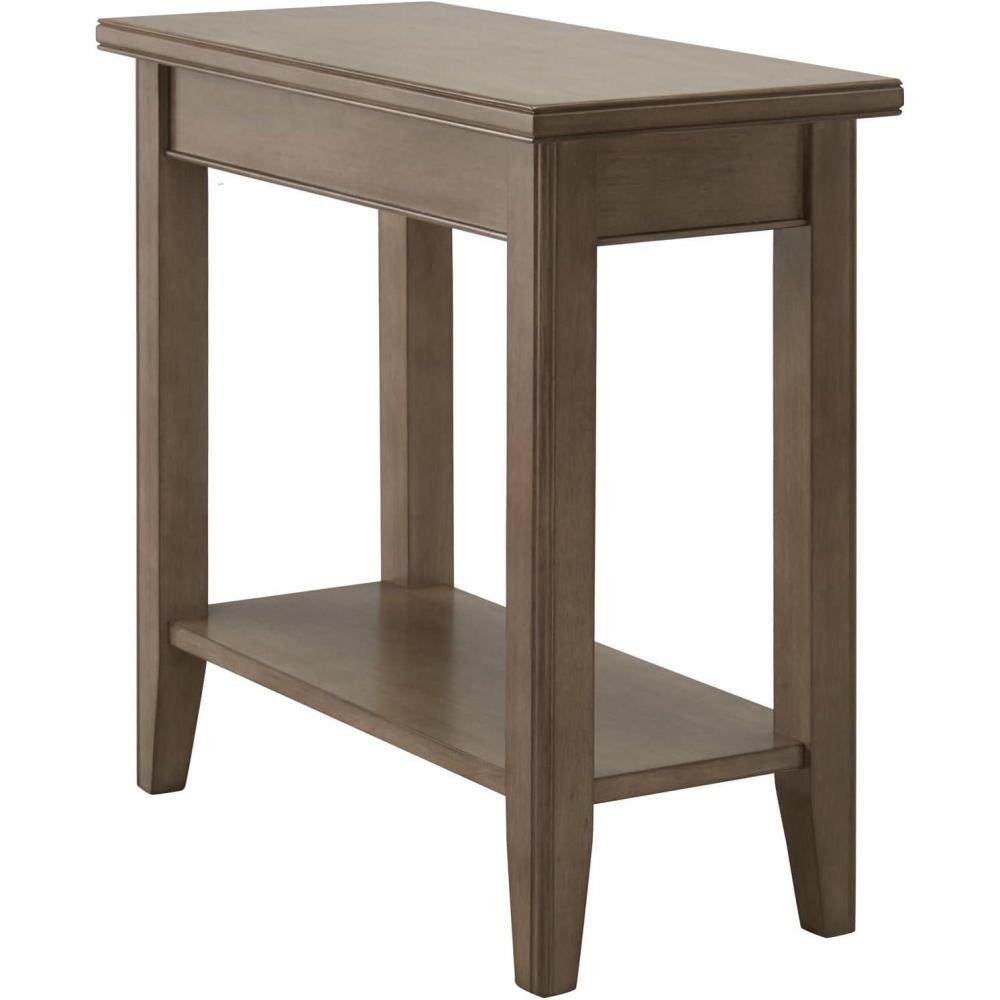 image:imageLeick Home Stratus Chairside End Table Solid Wood with Shelf for Living Rooms and Small Spaces Smoke Gray 22005GRGrey