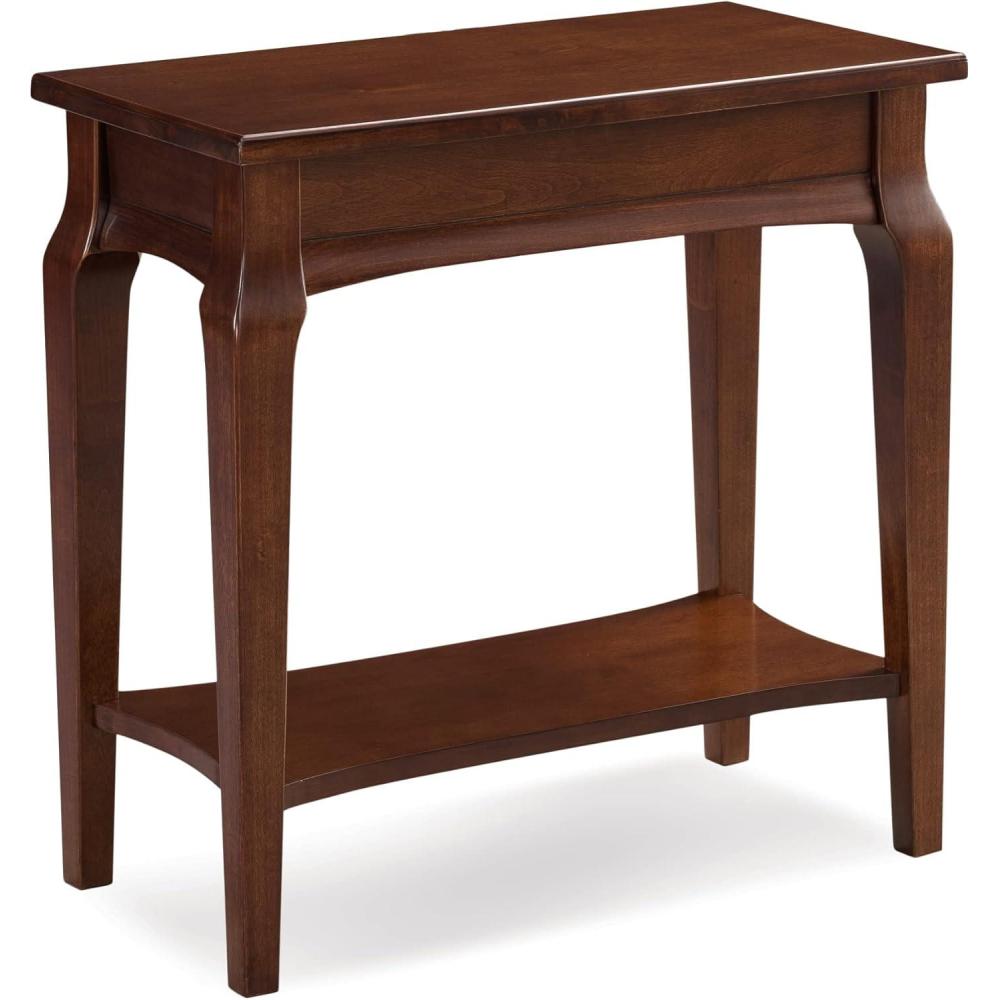 image:imageLeick Home Stratus Chairside End Table Solid Wood with Shelf for Living Rooms and Small Spaces Smoke Gray 22005GRHeartwood Cherry