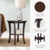 Haven Ridge Solid Wood Oval Side Table with Drawer and Shelf, Medium Oak Brown, Perfect for Living Rooms, Bedrooms, and Small Spaces – Leick Home, 9042-MED(Chocolate Oak)