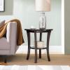 Haven Ridge Solid Wood Oval Side Table with Drawer and Shelf, Medium Oak Brown, Perfect for Living Rooms, Bedrooms, and Small Spaces – Leick Home, 9042-MED(Chocolate Oak)