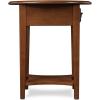 Haven Ridge Solid Wood Oval Side Table with Drawer and Shelf, Medium Oak Brown, Perfect for Living Rooms, Bedrooms, and Small Spaces – Leick Home, 9042-MED(Medium Oak)