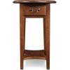 Haven Ridge Solid Wood Oval Side Table with Drawer and Shelf, Medium Oak Brown, Perfect for Living Rooms, Bedrooms, and Small Spaces – Leick Home, 9042-MED(Medium Oak)