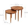 Haven Ridge Solid Wood Oval Side Table with Drawer and Shelf, Medium Oak Brown, Perfect for Living Rooms, Bedrooms, and Small Spaces – Leick Home, 9042-MED(Natural Jequitiba)
