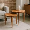 Haven Ridge Solid Wood Oval Side Table with Drawer and Shelf, Medium Oak Brown, Perfect for Living Rooms, Bedrooms, and Small Spaces – Leick Home, 9042-MED(Natural Jequitiba)