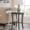 Haven Ridge Solid Wood Oval Side Table with Drawer and Shelf, Medium Oak Brown, Perfect for Living Rooms, Bedrooms, and Small Spaces – Leick Home, 9042-MED(Rustic Gray)