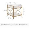 Haven Ridge Solid Wood Oval Side Table with Drawer and Shelf, Medium Oak Brown, Perfect for Living Rooms, Bedrooms, and Small Spaces – Leick Home, 9042-MED(White)