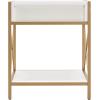 Haven Ridge Solid Wood Oval Side Table with Drawer and Shelf, Medium Oak Brown, Perfect for Living Rooms, Bedrooms, and Small Spaces – Leick Home, 9042-MED(White)