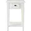 Leick Home 10032-RS Mission Cabinet End Table, Made with Solid Wood, Side Table for Living Room, Bedroom and Printer Stand, Russet Finish(Farmhouse White)