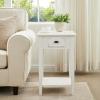 Leick Home 10032-RS Mission Cabinet End Table, Made with Solid Wood, Side Table for Living Room, Bedroom and Printer Stand, Russet Finish(Farmhouse White)