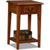 Leick Home 10032-RS Mission Cabinet End Table, Made with Solid Wood, Side Table for Living Room, Bedroom and Printer Stand, Russet Finish(Medium Oak)