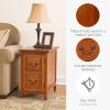 Leick Home 10032-RS Mission Cabinet End Table, Made with Solid Wood, Side Table for Living Room, Bedroom and Printer Stand, Russet Finish(Medium Oak)
