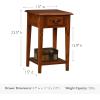 Leick Home 10032-RS Mission Cabinet End Table, Made with Solid Wood, Side Table for Living Room, Bedroom and Printer Stand, Russet Finish(Medium Oak)