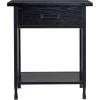Leick Home 10082-WA Two Drawer Mirrored Diamond Filigree X Base Nightstand Side Table, Walnut(Black Wash)