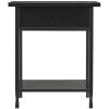 Leick Home 10082-WA Two Drawer Mirrored Diamond Filigree X Base Nightstand Side Table, Walnut(Black Wash)