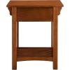 Leick Home 10082-WA Two Drawer Mirrored Diamond Filigree X Base Nightstand Side Table, Walnut(Medium Oak / Blackened)