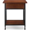 Leick Home 10082-WA Two Drawer Mirrored Diamond Filigree X Base Nightstand Side Table, Walnut(Mission Oak)