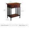 Leick Home 10082-WA Two Drawer Mirrored Diamond Filigree X Base Nightstand Side Table, Walnut(Mission Oak)