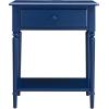 Leick Home 10082-WA Two Drawer Mirrored Diamond Filigree X Base Nightstand Side Table, Walnut(Navy)