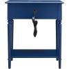 Leick Home 10082-WA Two Drawer Mirrored Diamond Filigree X Base Nightstand Side Table, Walnut(Navy)