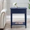 Leick Home 10082-WA Two Drawer Mirrored Diamond Filigree X Base Nightstand Side Table, Walnut(Navy)
