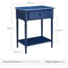 Leick Home 10082-WA Two Drawer Mirrored Diamond Filigree X Base Nightstand Side Table, Walnut(Navy)