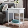 Leick Home 10082-WA Two Drawer Mirrored Diamond Filigree X Base Nightstand Side Table, Walnut(Orchid White)