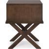 Leick Home 10082-WA Two Drawer Mirrored Diamond Filigree X Base Nightstand Side Table, Walnut(Walnut)