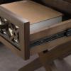 Leick Home 10082-WA Two Drawer Mirrored Diamond Filigree X Base Nightstand Side Table, Walnut(Walnut)