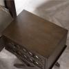 Leick Home 10082-WA Two Drawer Mirrored Diamond Filigree X Base Nightstand Side Table, Walnut(Walnut)