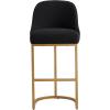 Leick Home 10087-BBHG Upholstered Back Bar Height Stool with Wood Base, Set of 2, for Elevated Kitchen Counters, High Top Tables, and Bars, Blackbean and Heather Gray(Black)