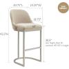 Leick Home 10087-BBHG Upholstered Back Bar Height Stool with Wood Base, Set of 2, for Elevated Kitchen Counters, High Top Tables, and Bars, Blackbean and Heather Gray(Oatmeal Linen)