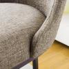 Leick Home 10087-BBHG Upholstered Back Bar Height Stool with Wood Base, Set of 2, for Elevated Kitchen Counters, High Top Tables, and Bars, Blackbean and Heather Gray(Gray Linen / Espresso)