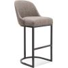 Leick Home 10087-BBHG Upholstered Back Bar Height Stool with Wood Base, Set of 2, for Elevated Kitchen Counters, High Top Tables, and Bars, Blackbean and Heather Gray(Gray Linen / Espresso)