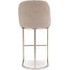 Leick Home 10087-BBHG Upholstered Back Bar Height Stool with Wood Base, Set of 2, for Elevated Kitchen Counters, High Top Tables, and Bars, Blackbean and Heather Gray(Oatmeal Linen)